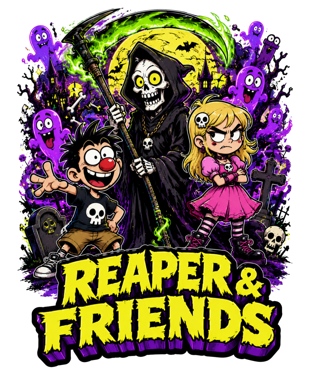 Reaper & Friends Spooky Cartoon Graveyard Goth