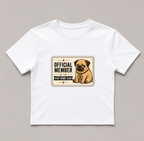 Official Member Stay Home Club Funny Lazy Pug Vintage Dog Badge