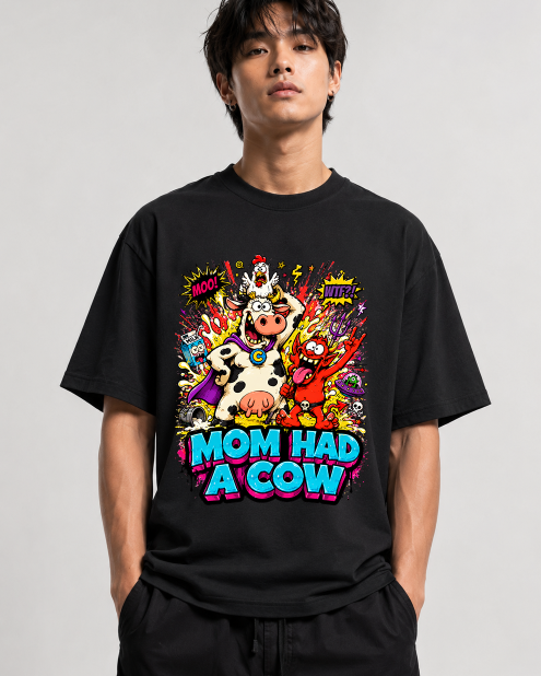 Mom Had A Cow Supercow Chicken Red Guy 90s Cartoon Parody