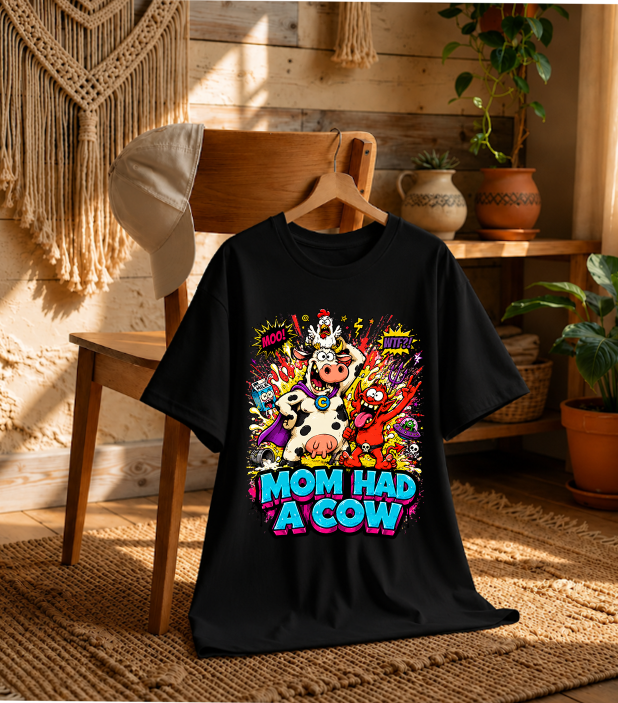 Mom Had A Cow Supercow Chicken Red Guy 90s Cartoon Parody