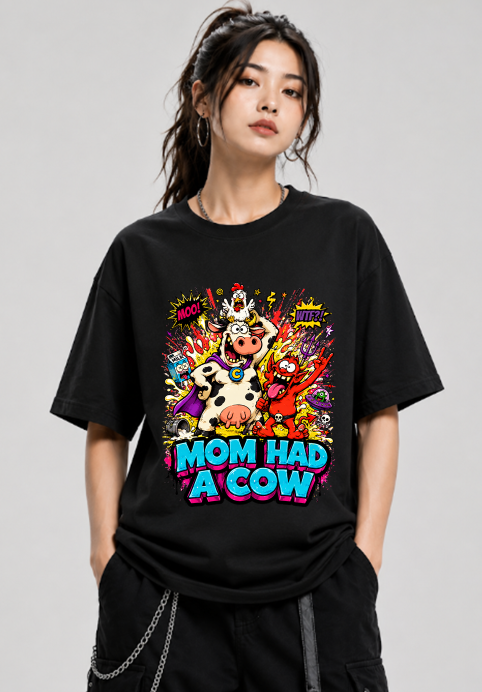 Mom Had A Cow Supercow Chicken Red Guy 90s Cartoon Parody