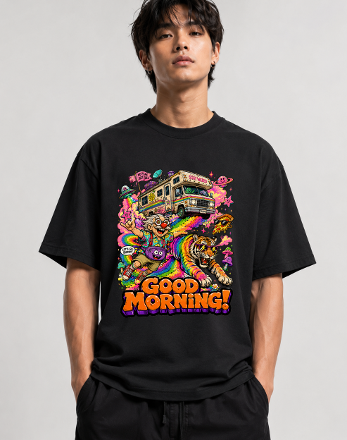 Good Morning Uncle Grandpa Giant Realistic Flying Tiger RV Retro Psychedelic