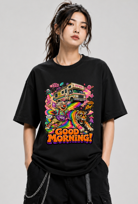 Good Morning Uncle Grandpa Giant Realistic Flying Tiger RV Retro Psychedelic
