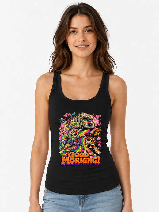 Good Morning Uncle Grandpa Giant Realistic Flying Tiger RV Retro Psychedelic