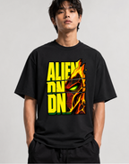 Alien Pyronite Heatblast Fiery Split Typography Retro Cartoon