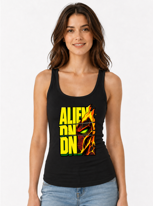 Alien Pyronite Heatblast Fiery Split Typography Retro Cartoon