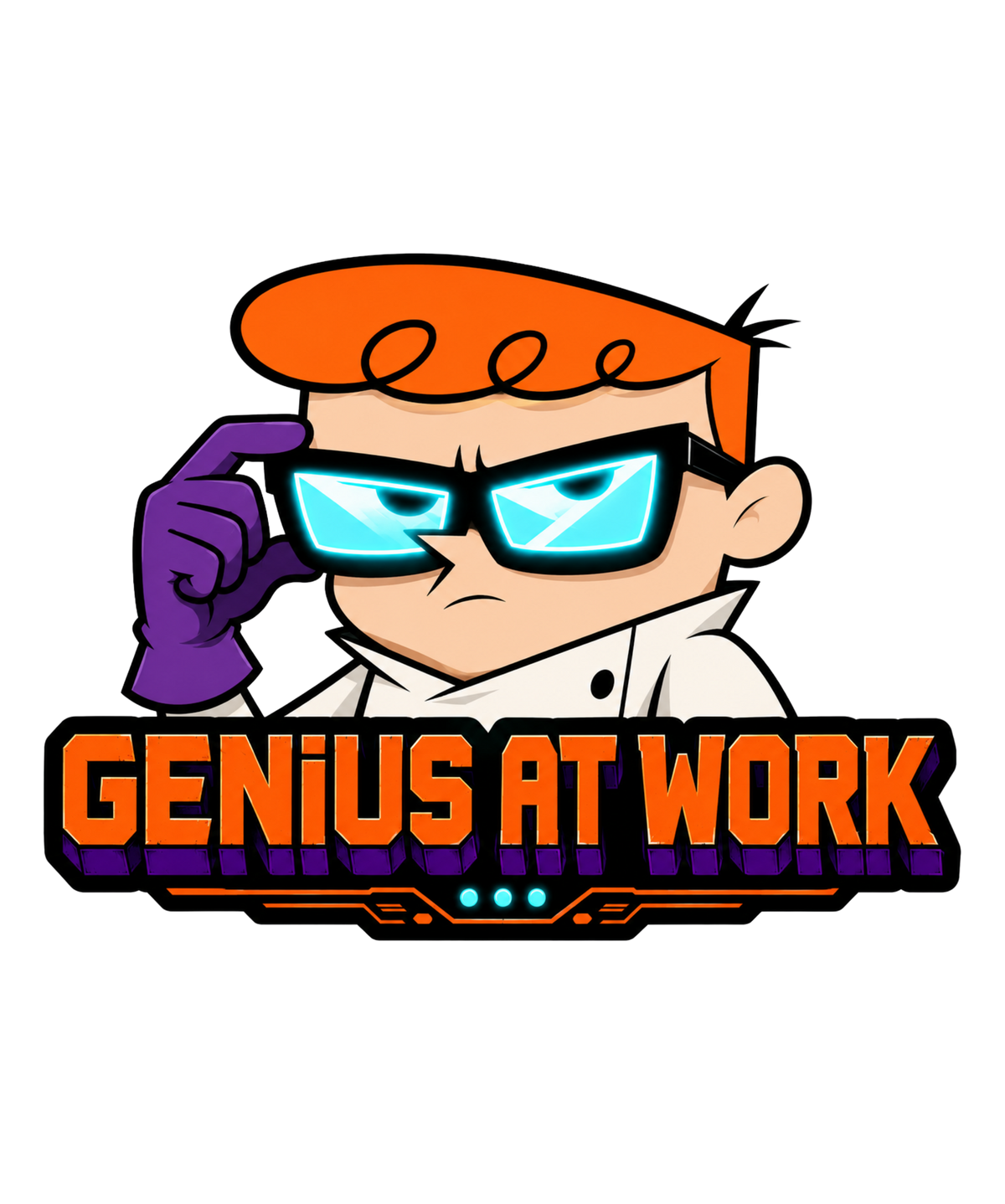 Genius At Work Dexter Boy Genius Lab Retro 90s Cartoon