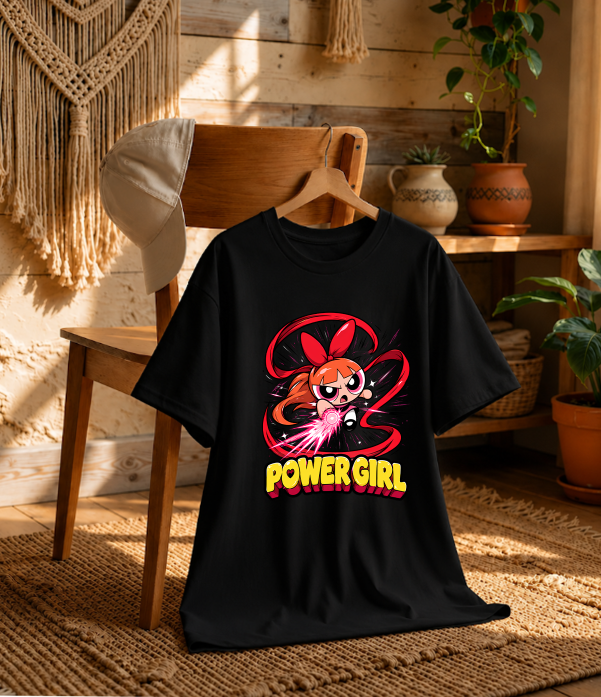 Power Girl Blossom Dynamic Punch Retro 90s Cartoon