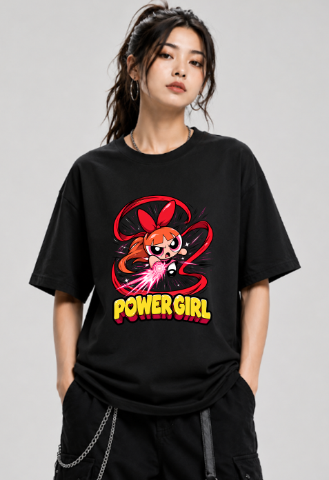 Power Girl Blossom Dynamic Punch Retro 90s Cartoon