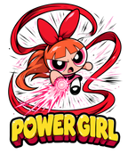 Power Girl Blossom Dynamic Punch Retro 90s Cartoon
