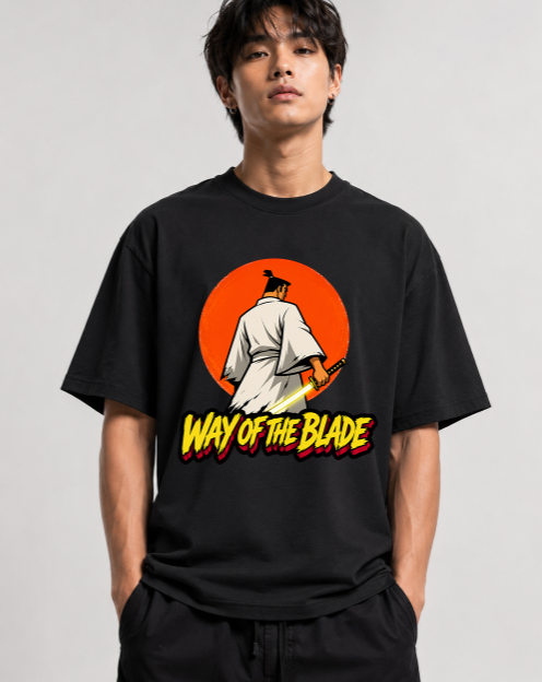 Way Of The Blade Samurai Warrior Red Sun Katana Retro Cartoon