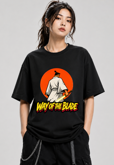 Way Of The Blade Samurai Warrior Red Sun Katana Retro Cartoon