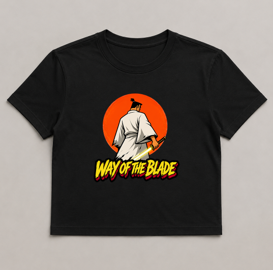 Way Of The Blade Samurai Warrior Red Sun Katana Retro Cartoon