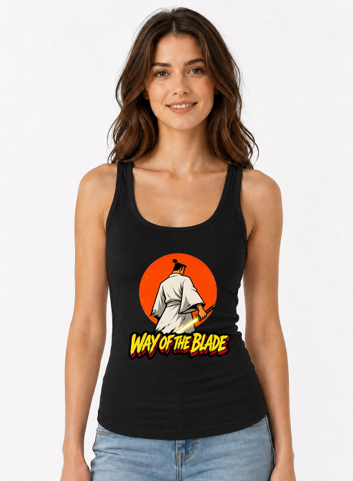 Way Of The Blade Samurai Warrior Red Sun Katana Retro Cartoon