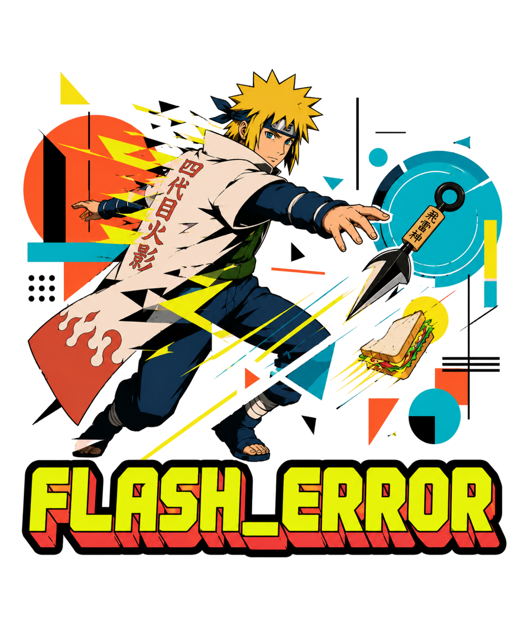 Flash Error Yellow Teleport Ninja Parody Anime Streetwear