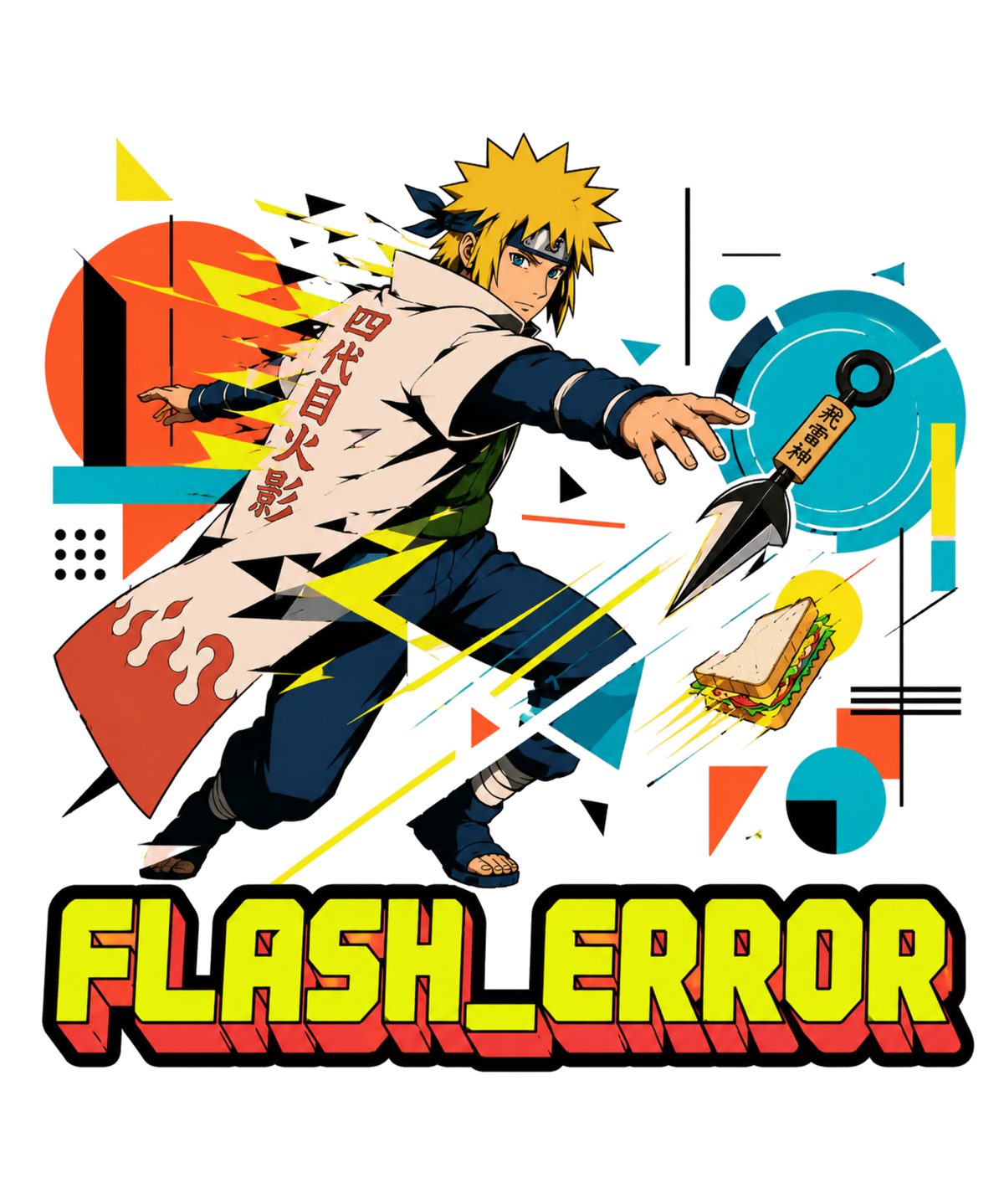 Flash Error Yellow Teleport Ninja Parody Anime Streetwear