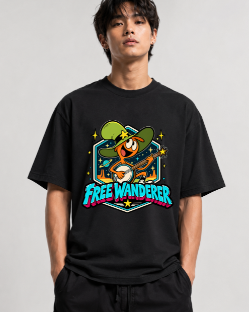 Free Wanderer Banjo Cosmic Space Retro Cartoon