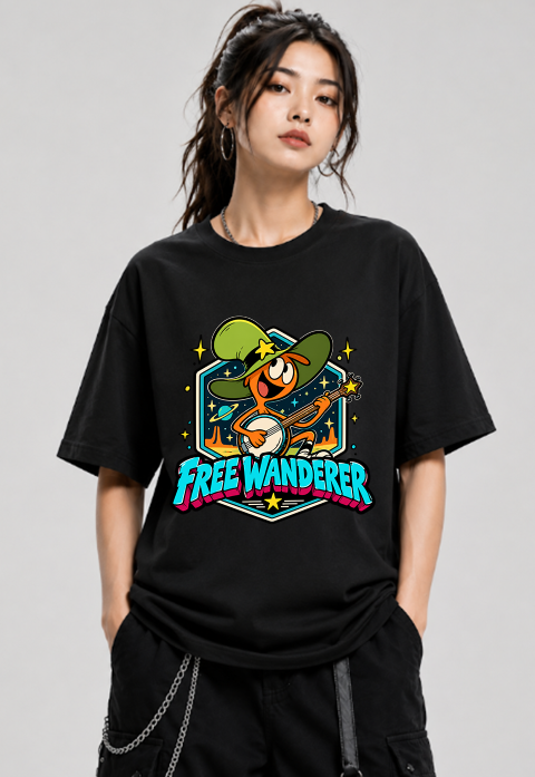 Free Wanderer Banjo Cosmic Space Retro Cartoon