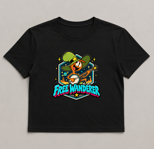 Free Wanderer Banjo Cosmic Space Retro Cartoon