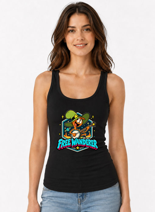 Free Wanderer Banjo Cosmic Space Retro Cartoon