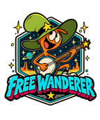 Free Wanderer Banjo Cosmic Space Retro Cartoon