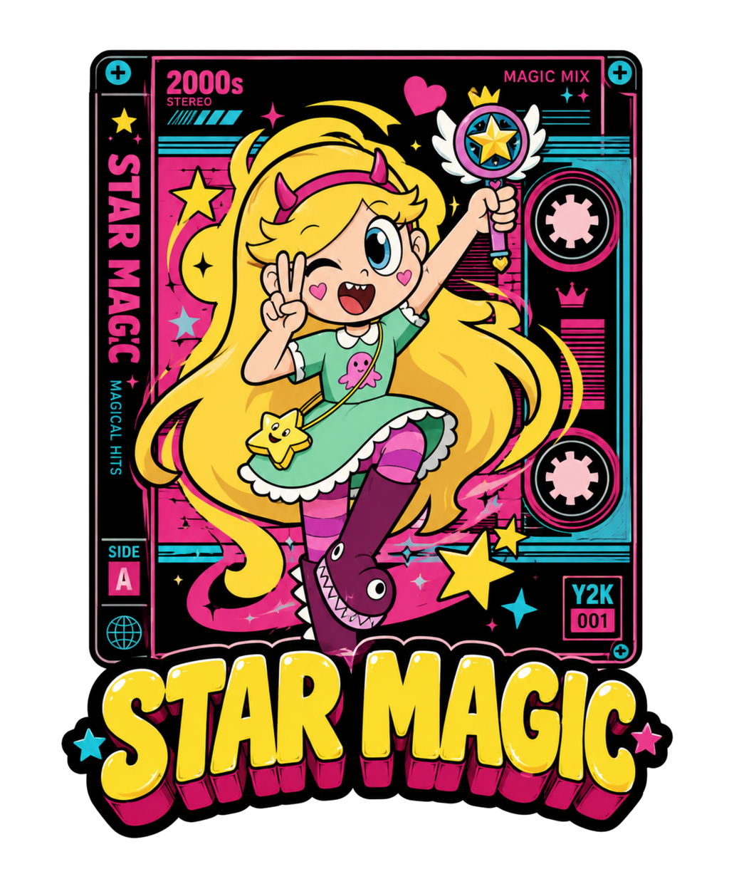 Star Magic Butterfly Cassette Mixtape Y2K Retro Anime