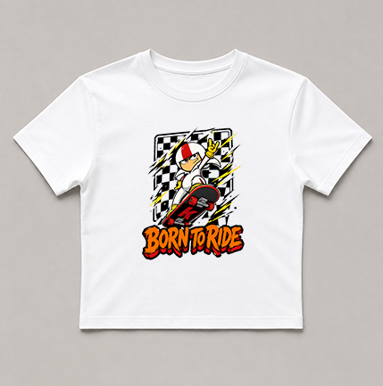 Born To Ride Stunt Skateboard Cartoon Daredevil