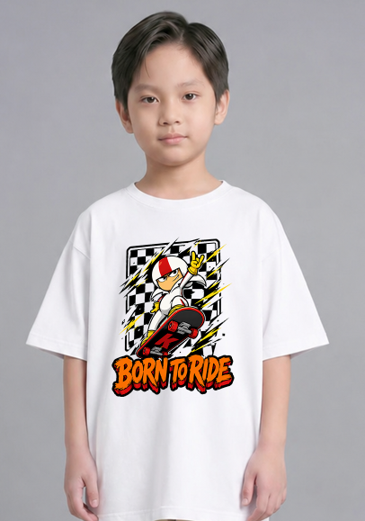 Born To Ride Stunt Skateboard Cartoon Daredevil
