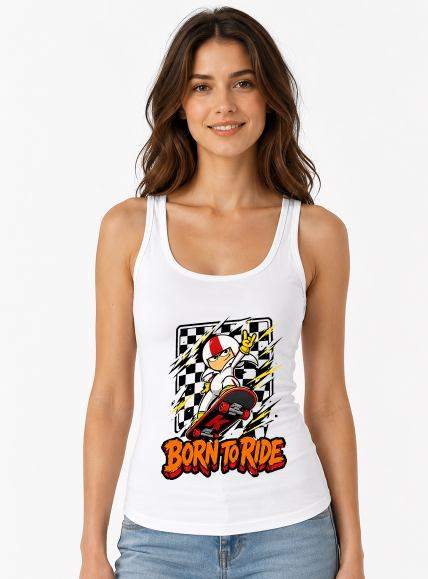 Born To Ride Stunt Skateboard Cartoon Daredevil