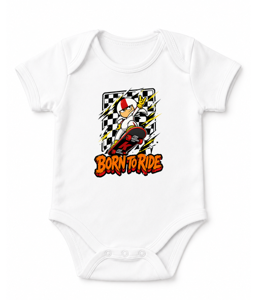 Born To Ride Stunt Skateboard Cartoon Daredevil