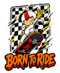 Born To Ride Stunt Skateboard Cartoon Daredevil