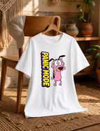 Panic Mode Scared Pink Dog Retro Cartoon