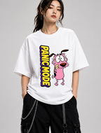 Panic Mode Scared Pink Dog Retro Cartoon