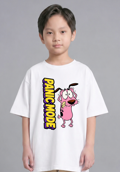 Panic Mode Scared Pink Dog Retro Cartoon