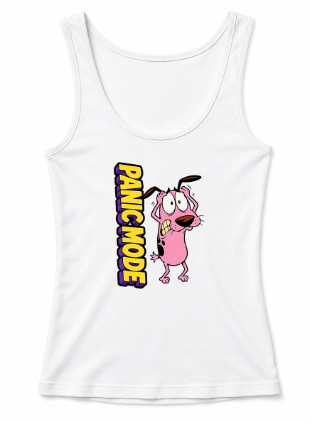 Panic Mode Scared Pink Dog Retro Cartoon
