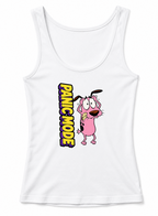 Panic Mode Scared Pink Dog Retro Cartoon