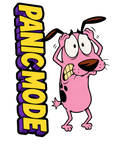 Panic Mode Scared Pink Dog Retro Cartoon
