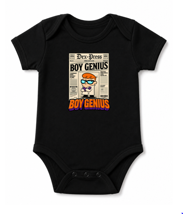 Boy Genius Newspaper Dexter Lab Retro 90s Cartoon Vintage Press