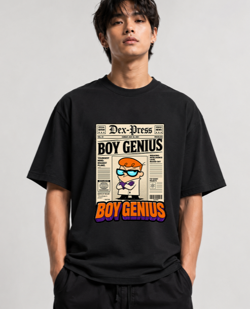 Boy Genius Newspaper Dexter Lab Retro 90s Cartoon Vintage Press