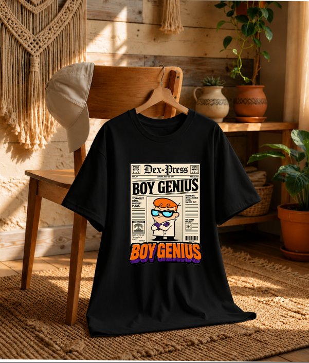 Boy Genius Newspaper Dexter Lab Retro 90s Cartoon Vintage Press