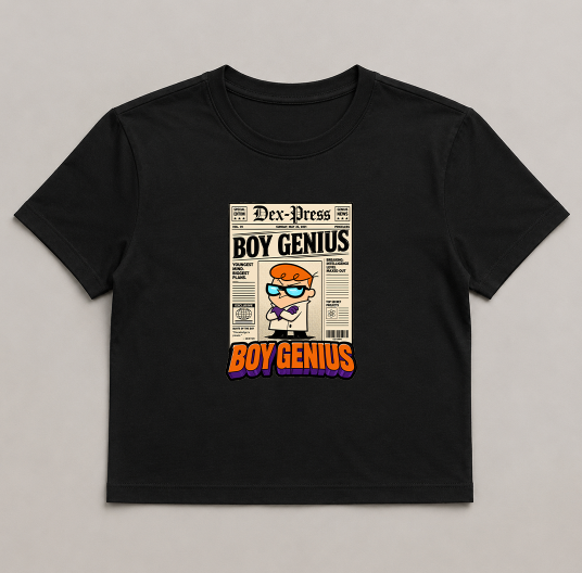 Boy Genius Newspaper Dexter Lab Retro 90s Cartoon Vintage Press