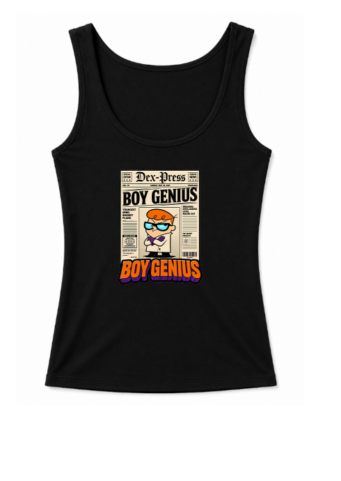 Boy Genius Newspaper Dexter Lab Retro 90s Cartoon Vintage Press