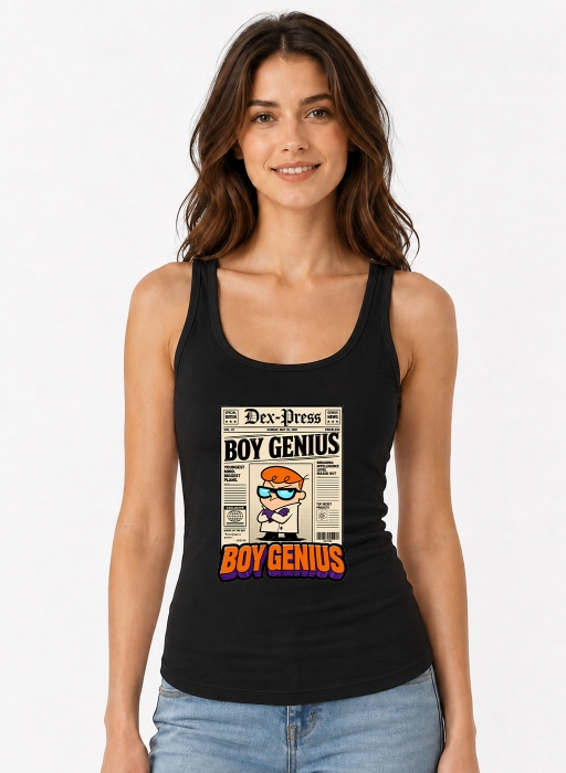 Boy Genius Newspaper Dexter Lab Retro 90s Cartoon Vintage Press