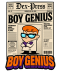 Boy Genius Newspaper Dexter Lab Retro 90s Cartoon Vintage Press