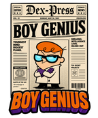 Boy Genius Newspaper Dexter Lab Retro 90s Cartoon Vintage Press
