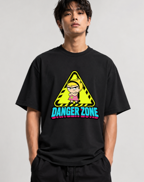 Danger Zone Mandy Grumpy Warning Sign Retro 2000s Cartoon