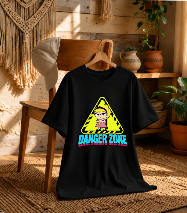 Danger Zone Mandy Grumpy Warning Sign Retro 2000s Cartoon