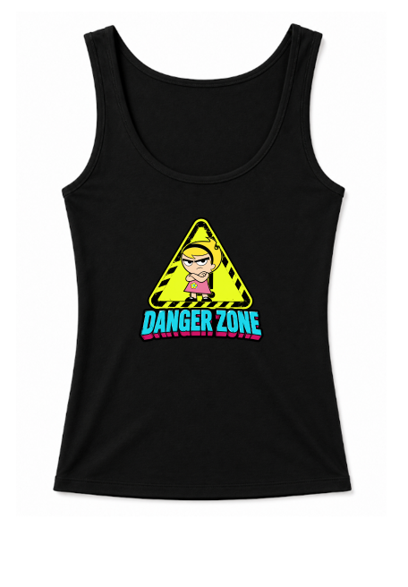 Danger Zone Mandy Grumpy Warning Sign Retro 2000s Cartoon