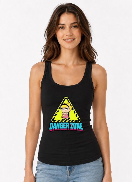 Danger Zone Mandy Grumpy Warning Sign Retro 2000s Cartoon