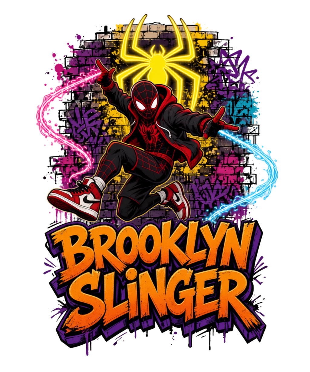 Brooklyn Slinger Miles Street Art Web Graffiti Retro Superhero
